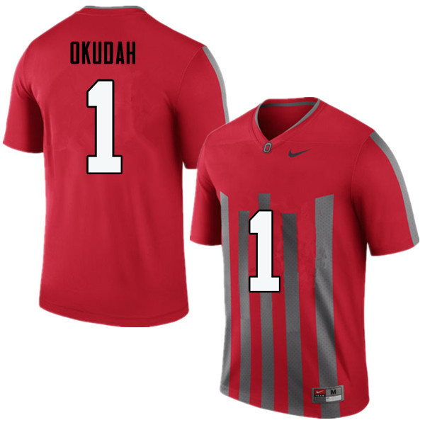 Men Ohio State Buckeyes #1 Jeffrey Okudah College Football Jerseys Game-Throwback